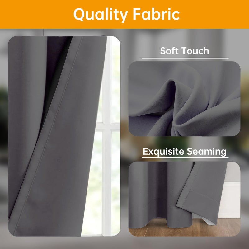 hoeflife Room Divider Curtains  Blackout Ceiling Track Curtains with Hook Sound Proof Floor Curtains Perfect for Ceiling Mount Curtain Tracks Wall Divider for Room Separation (Grey  W120 x H96) - Image 4